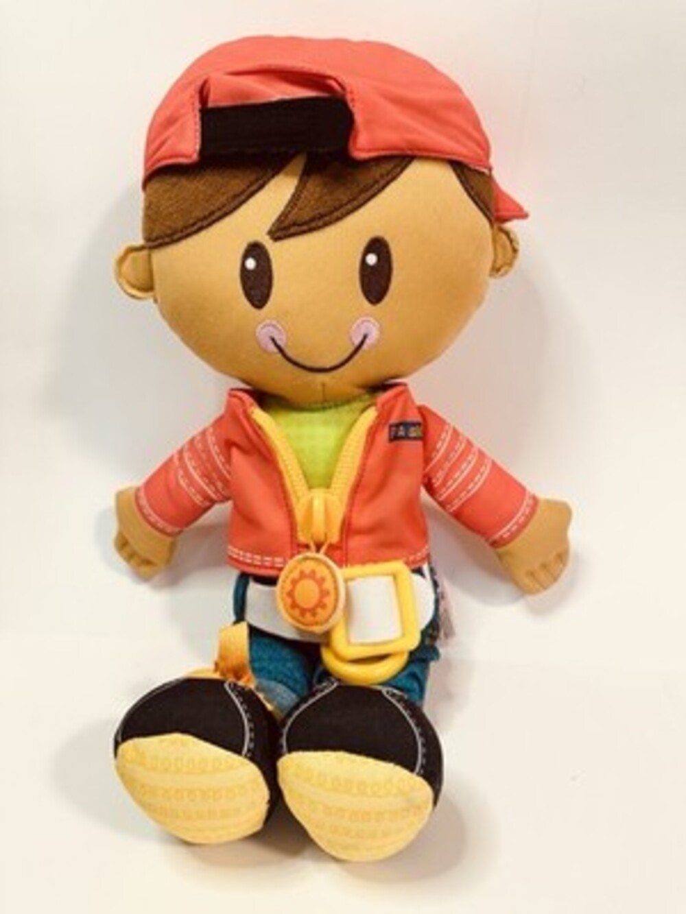 PLAYSKOOL DRESSY KIDS Doll with Brown Hair and Hat, Activity Plush Learning Toy